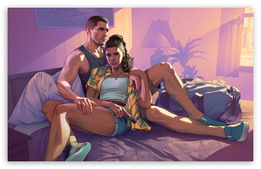 Grand Theft Auto VI, GTA 6, VideoGame, Jason, Lucia, 2026, Games, Gaming, Motel UltraHD Wallpaper for UHD 16:9 ; HD 16:9 ; UltraWide 21:9 24:10 32:9 32:10 ; Widescreen 16:10 5:3 ; Fullscreen 4:3 5:4 3:2 ; Tablet 1:1 ; Mobile 9:16 9:19.5 9:20 10:16 2:3 3:5 3:4 ; Dual 16:10 5:3 16:9 4:3 5:4 3:2 ;