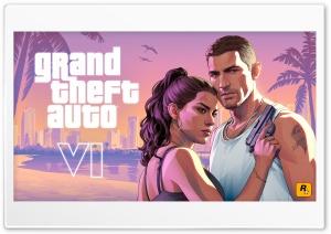 Grand Theft Auto VI Protagonists Lucia and Jason 4K UHD Wallpaper for Widescreen and UltraWide Desktop, UltraHD TV, Smartphone, Tablet
