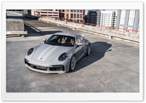 Gray Porsche Sports Car on the Rooftop Ultra HD Wallpaper for 4K UHD Widescreen Desktop, Lockscreen, Screensaver, TV, Tablet, Smartphone