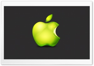 Green Apple Logo Ultra HD Wallpaper for 4K UHD Widescreen desktop, tablet & smartphone
