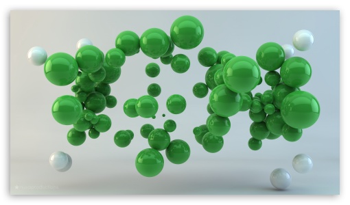 Green Balls UltraHD Wallpaper for HD 16:9 ;