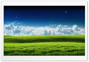 Green Field, Starry Sky Ultra HD Wallpaper for 4K UHD Widescreen Desktop, Lockscreen, Screensaver, TV, Tablet, Smartphone