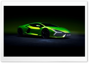 Green Lamborghini Revuelto Hybrid Super Sports Car Ultra HD Wallpaper for 4K UHD Widescreen Desktop, Lockscreen, Screensaver, TV, Tablet, Smartphone