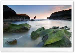 Green Rocks Beach Ultra HD Wallpaper for 4K UHD Widescreen desktop, tablet & smartphone