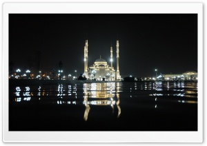 Grozny Mosque At Night Ultra HD Wallpaper for 4K UHD Widescreen desktop, tablet & smartphone