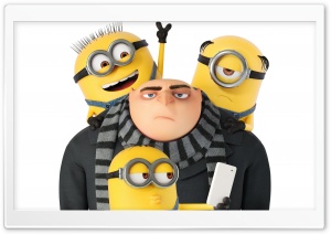 Gru and 3 Minions Ultra HD Wallpaper for 4K UHD Widescreen Desktop, Lockscreen, Screensaver, TV, Tablet, Smartphone