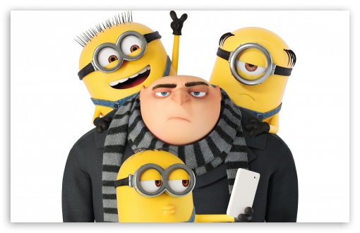 Gru and 3 Minions UltraHD Wallpaper for UHD 16:9 ; HD 16:9 ; UltraWide 21:9 24:10 ; Widescreen 16:10 5:3 ; Fullscreen 4:3 5:4 3:2 ; Tablet 1:1 ;