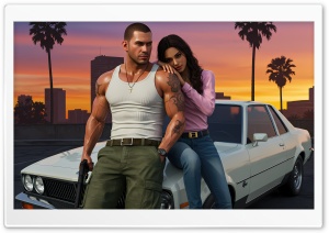 GTA 6, Grand Theft Auto VI, GTA VI, VideoGame, Jason, Lucia, 2025, Gaming 4K UHD Wallpaper for Widescreen and UltraWide Desktop, UltraHD TV, Smartphone, Tablet