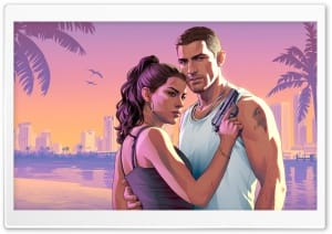 GTA VI 2026 Video Game Lucia and Jason 4K UHD Wallpaper for Widescreen and UltraWide Desktop, UltraHD TV, Smartphone, Tablet