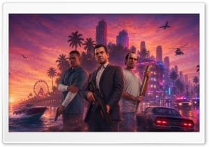 GTA VI, Franklin Clinton, Michael De Santa, Trevor Philips 4K UHD Wallpaper for Widescreen and UltraWide Desktop, UltraHD TV, Smartphone, Tablet