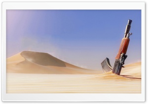 Gun in Sand Ultra HD Wallpaper for 4K UHD Widescreen desktop, tablet & smartphone