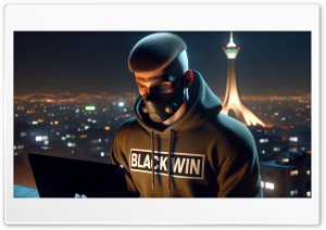 Hacker with BlackWin OS 4K UHD Wallpaper for Widescreen and UltraWide Desktop, UltraHD TV, Smartphone, Tablet