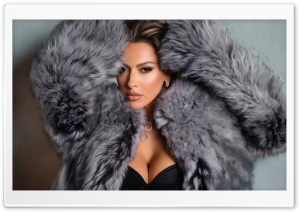 Hadise Turkish Singer 2025 Photoshoot in Faux Coat 4K UHD Wallpaper for Widescreen and UltraWide Desktop, UltraHD TV, Smartphone, Tablet