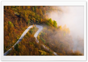 Hairpin Turn, Autumn, Norway 4K UHD Wallpaper for Widescreen and UltraWide Desktop, UltraHD TV, Smartphone, Tablet