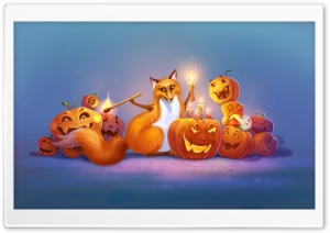 Halloween Fox Art Ultra HD Wallpaper for 4K UHD Widescreen desktop, tablet & smartphone