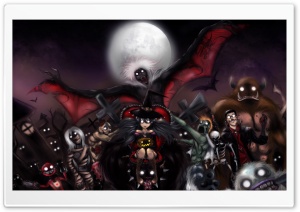 Halloween Monsters Full Moon Night Ultra HD Wallpaper for 4K UHD Widescreen desktop, tablet & smartphone