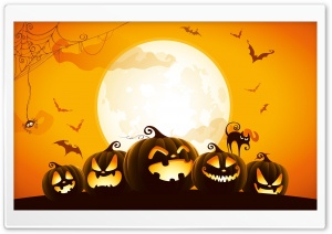 Halloween Pumpkins Background Ultra HD Wallpaper for 4K UHD Widescreen desktop, tablet & smartphone