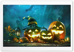 Halloween Pumpkins Jack O Lanterns Ultra HD Wallpaper for 4K UHD Widescreen desktop, tablet & smartphone