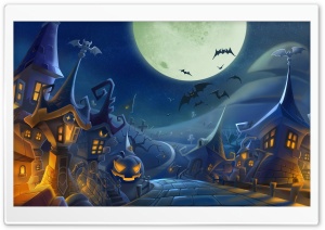 Halloween Spooky Night Full Moon Ultra HD Wallpaper for 4K UHD Widescreen desktop, tablet & smartphone