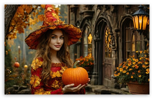 Halloween Witch UltraHD Wallpaper for HD 16:9 ; UltraWide 21:9 ; Widescreen 16:10 5:3 ; Fullscreen 4:3 5:4 3:2 ; Tablet 1:1 ; Mobile 9:16 10:16 2:3 3:5 3:4 ;