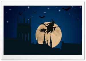 Halloween Witch Flying Ultra HD Wallpaper for 4K UHD Widescreen desktop, tablet & smartphone