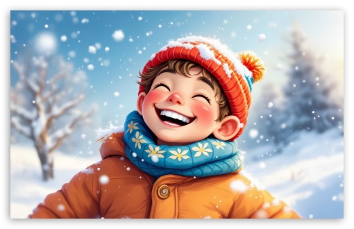 Happy Boy Enjoying Snow Day UltraHD Wallpaper for UHD 16:9 ; HD 16:9 ; UltraWide 21:9 24:10 32:9 32:10 ; Widescreen 16:10 5:3 ; Fullscreen 4:3 5:4 3:2 ; Tablet 1:1 ; Mobile 9:16 9:19.5 9:20 9:21 9:22 10:16 2:3 3:5 3:4 ; Dual 16:10 5:3 16:9 4:3 5:4 3:2 ;