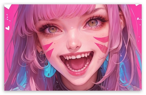 Happy Girl Digital Art UltraHD Wallpaper for UHD 16:9 ; HD 16:9 ; UltraWide 21:9 24:10 ; Widescreen 16:10 5:3 ; Fullscreen 4:3 5:4 3:2 ; Tablet 1:1 ;