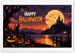 Happy Halloween 4K UHD Wallpaper for Widescreen and UltraWide Desktop, UltraHD TV, Smartphone, Tablet