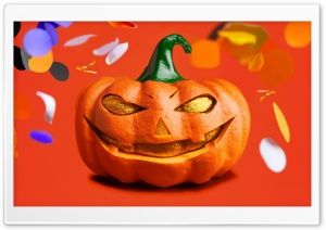 Happy Halloween 2023, Confetti Party, Jack O Lantern Ultra HD Wallpaper for 4K UHD Widescreen desktop, tablet & smartphone