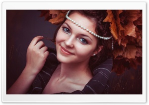 Happy Mood Girl Autumn Photography Ultra HD Wallpaper for 4K UHD Widescreen desktop, tablet & smartphone