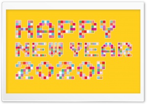 Happy New Year 2020 Pixel Art Ultra HD Wallpaper for 4K UHD Widescreen desktop, tablet & smartphone