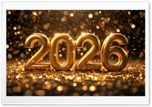Happy New Year 2026 Celebration 4K UHD Wallpaper for Widescreen and UltraWide Desktop, UltraHD TV, Smartphone, Tablet