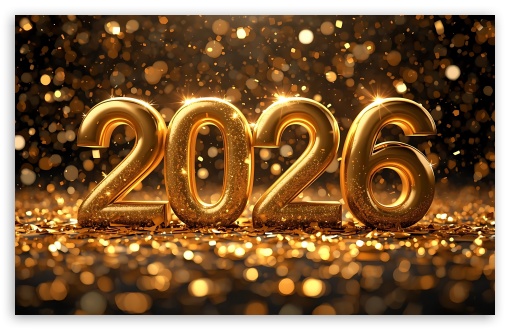 Happy New Year 2026 Celebration UltraHD Wallpaper for UHD 16:9 ; HD 16:9 ; UltraWide 21:9 24:10 32:9 32:10 ; Widescreen 16:10 5:3 ; Fullscreen 4:3 5:4 3:2 ; Dual 16:10 5:3 16:9 4:3 5:4 3:2 ;