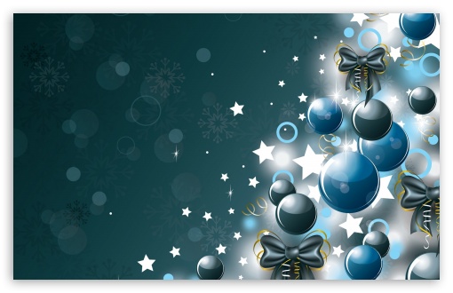Happy New Year, Blue Christmas Balls UltraHD Wallpaper for Wide 16:10 Widescreen WHXGA WQXGA WUXGA WXGA ;