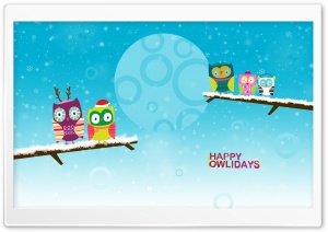 Happy Owlidays by PimpYourScreen Ultra HD Wallpaper for 4K UHD Widescreen desktop, tablet & smartphone