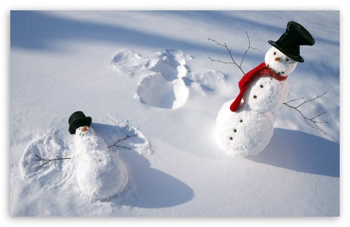 Happy Snowmen Fun UltraHD Wallpaper for Widescreen 16:10 ;