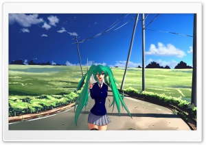 Hatsune Miku Green Hair Ultra HD Wallpaper for 4K UHD Widescreen desktop, tablet & smartphone