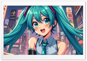Hatsune Miku Vocaloid 4K UHD Wallpaper for Widescreen and UltraWide Desktop, UltraHD TV, Smartphone, Tablet