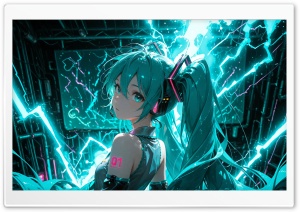 Hatsune Miku Vocaloid 4K UHD Wallpaper for Widescreen and UltraWide Desktop, UltraHD TV, Smartphone, Tablet