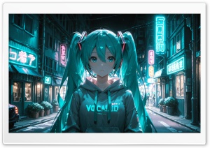 Hatsune Miku Vocaloid 4K UHD Wallpaper for Widescreen and UltraWide Desktop, UltraHD TV, Smartphone, Tablet