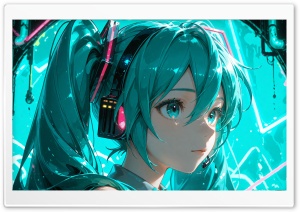 Hatsune Miku Vocaloid 4K UHD Wallpaper for Widescreen and UltraWide Desktop, UltraHD TV, Smartphone, Tablet