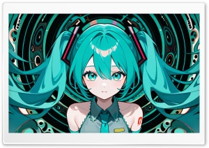 Hatsune Miku Vocaloid 4K UHD Wallpaper for Widescreen and UltraWide Desktop, UltraHD TV, Smartphone, Tablet