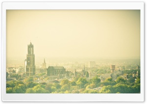 Hazy Utrecht, View From The Conclusion Flat Ultra HD Wallpaper for 4K UHD Widescreen desktop, tablet & smartphone