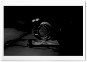 Headphones, Black and White Ultra HD Wallpaper for 4K UHD Widescreen desktop, tablet & smartphone