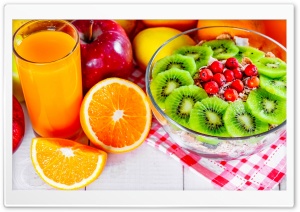 Healthy Breakfast with Fruits and  Oatmeal 4K UHD Wallpaper for Widescreen and UltraWide Desktop, UltraHD TV, Smartphone, Tablet