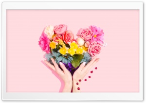 Heart Flowers Bouquet Ultra HD Wallpaper for 4K UHD Widescreen desktop, tablet & smartphone
