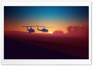 Helicopters Illustration Ultra HD Wallpaper for 4K UHD Widescreen desktop, tablet & smartphone