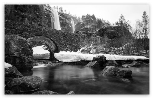 Hesjedalsfossen Stone Bridge Vaksdal Norway UltraHD Wallpaper for UHD 16:9 ; HD 16:9 ; UltraWide 21:9 24:10 ; Widescreen 16:10 ; Fullscreen 3:2 ; Tablet 1:1 ; Mobile 9:16 9:19.5 9:20 9:21 9:22 ;