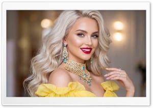 High Fashion Platinum Blonde Beauty Portrait 4K UHD Wallpaper for Widescreen and UltraWide Desktop, UltraHD TV, Smartphone, Tablet