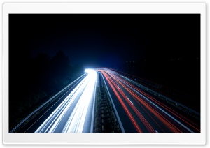 Highway Light Trails At Night Ultra HD Wallpaper for 4K UHD Widescreen desktop, tablet & smartphone